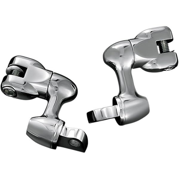 "Shop Kuryakyn 4556 Adjustable Chrome Footpeg Mounts - 2" Offset, Lockable, Male Adapters - Perfect for Motorcycles!"