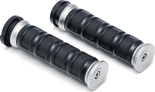 Kuryakyn Dillinger Handlebar Grips for Electronic Throttle Control 2008-19 Harley Davidson Motorcycles Silver 1 Pair