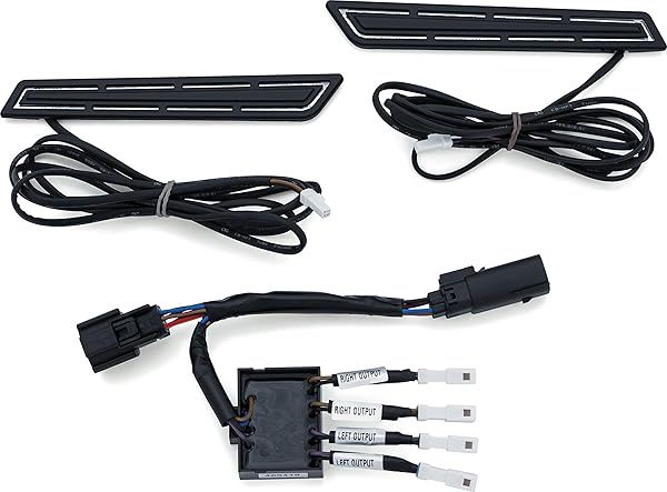 Upgrade Your Ride: Kuryakyn L.E.D. Saddlebag Hinge Accents for '14-'19 Touring in Satin Black