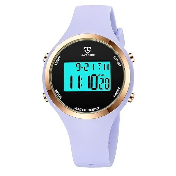 L LAVAREDO Watches for Women 3ATM Waterproof Outdoor Digital Sport Watches Stopwatch Wrist Watch with Alarm Clock, Gifts for Women