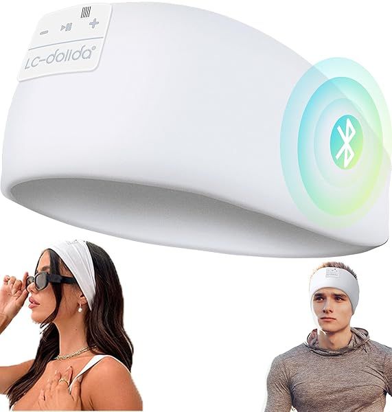 LC-dolida Sleep Headphones Bluetooth 5.4 | Headband Headphones Earphones Wireless | Sleep Mask for Sleeping, Sports, Gifts, Workout, Jogging,