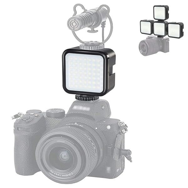 PULUZ LED Video Light 64 LED Dimmable Fill Light with 3 Cold Shoe for Canon Nikon Sony DSLR Cameras