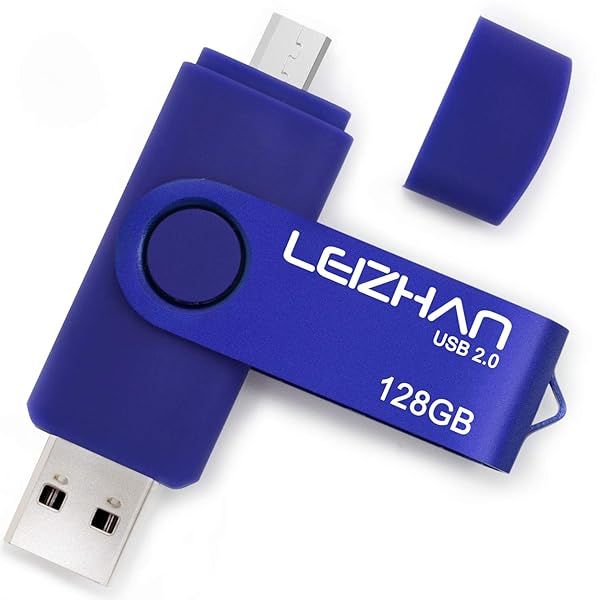 LEIZHAN 128GB Micro Flash Drive - USB OTG for Android Phones, Compatible with Samsung, Xiaomi, LG, Sony & More