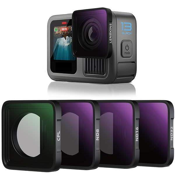 LENSKINS 4 Pack ND Filters for GoPro Hero 13 12 11 10 9 Black HD Optical Glass Neutral Density and Circular Polarizer Lens Filter Kits