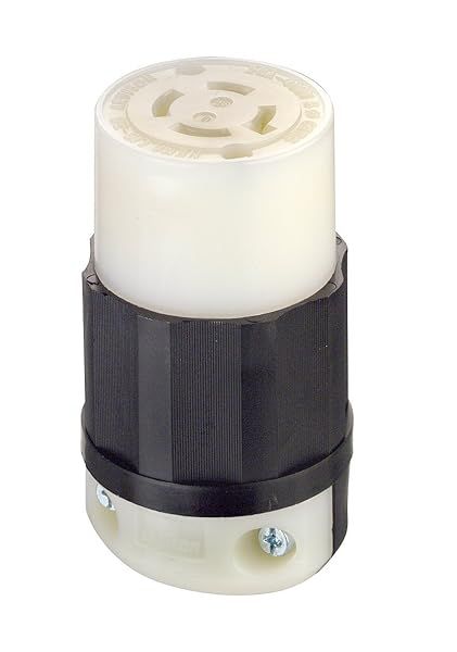 Leviton 2433 20 Amp 480V 3-Phase NEMA L16-20R Locking Connector - Industrial Grade Grounding