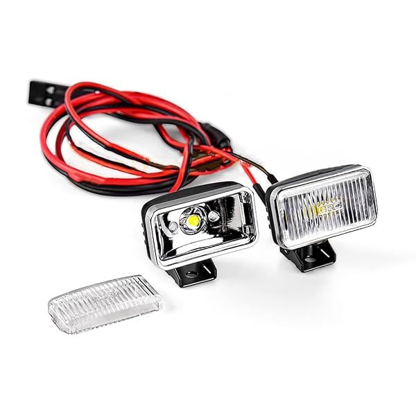 LICHIFIT 20MM Rectangular Spotlight Retro Simulation Electroplated Reflector Searchlight Headlight for 1:8 1:10 RC Car