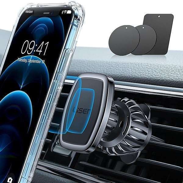 "Ultra Magnetic Phone Holder for Car - LISEN Mount for 4-6.7" Smartphones (Black) - Secure & Convenient Car Accessory"