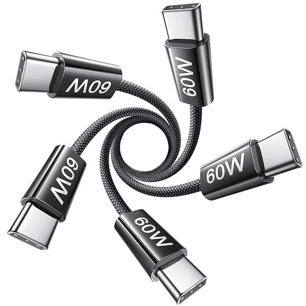 LISEN 60W USB C Cable 5-Pack 3.3FT Fast Charging Type C for Samsung S23 S22 Note 20 Ultra Google Pixel iPad Mini Pro MacBook Pro 2020