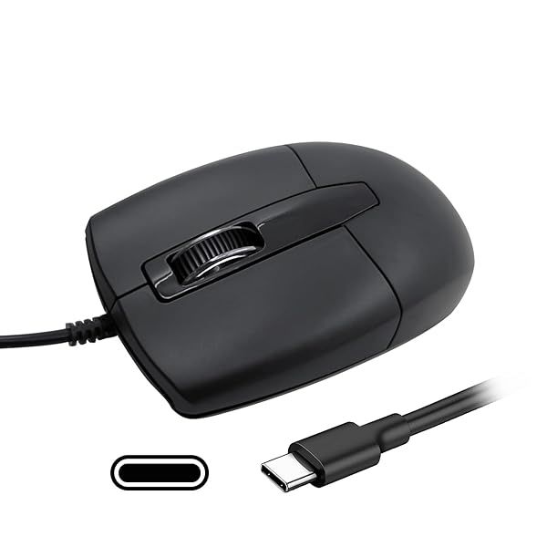 LOONASA USB C Wired Mouse Portable Silent Comfortable Optical Mouse for Laptop Mac MacBook Android PC