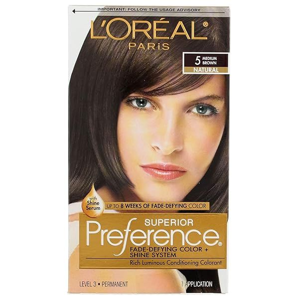 L'Oreal Superior Preference 5 Medium Brown Hair Color - Pack of 10 for Natural, Long-Lasting Results