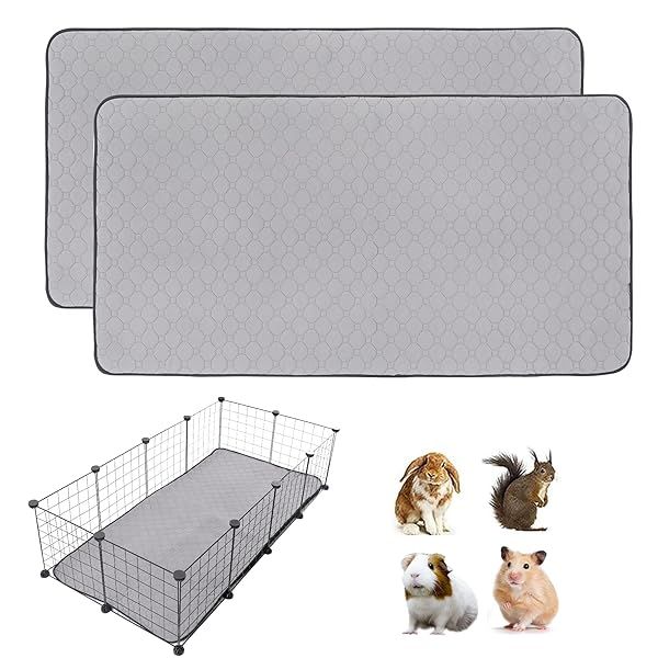 LWYMX Guinea Pig Bedding Washable Pee Pads 2 Pack Fleece Cage Liners for Comfortable and Clean Living Environment