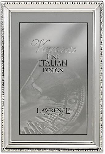 Lawrence Frames Verona 8x12 Metal Silver Picture Frame with Beads - Elegant Home Decor