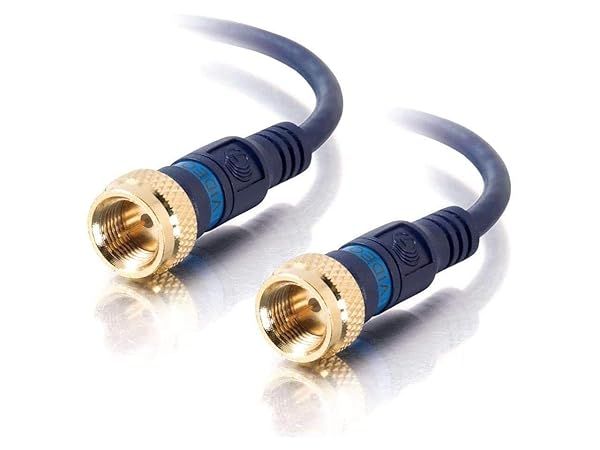 C2G 27228 Velocity Mini Coax F Type Cable Blue 12 Feet 3.65 Meters High Quality Connection