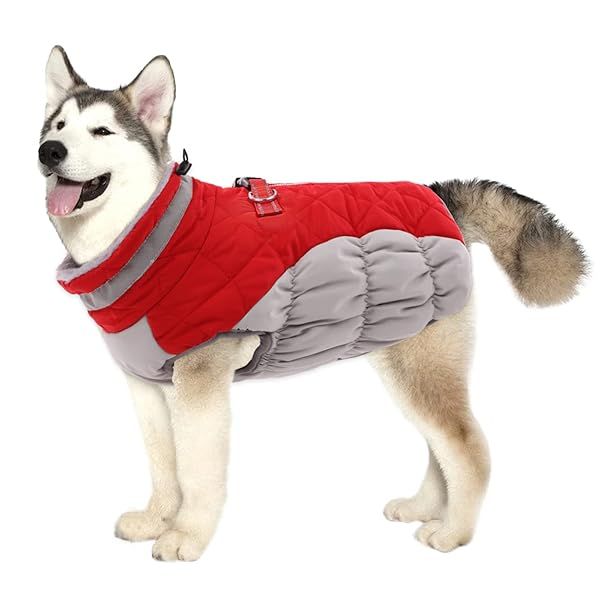 Lelepet Warm Dog Winter Jacket Fleece Windproof Reflective Turtleneck Waterproof Available in Sizes S M L