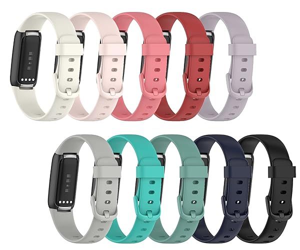 Lemspum Silicone Bands for Fitbit Luxe Replacement Sports Wristbands Small Large 10PCS Special Edition Accessories