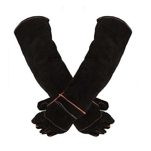 Less Bad Animal Protection Gloves: Anti-Bite & Scratch Handling for Dogs, Cats, Birds & Reptiles (Black-1)