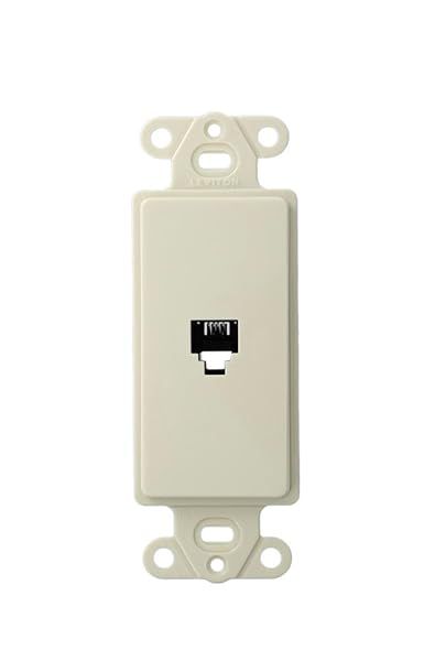 Leviton 40649-T Decora Insert 6P4C - Light Almond Screw Terminals for Easy Installation