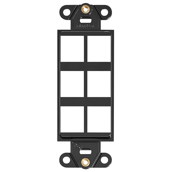 Leviton 41646-E QuickPort Decora Insert, 6-Port, Black