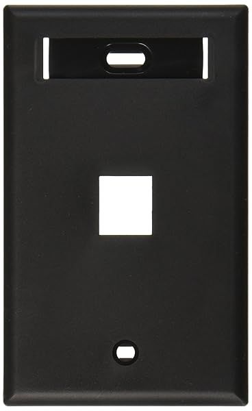 Leviton 42080-1ES QuickPort Wallplate w/ID Window, Single Gang, 1-Port, Black