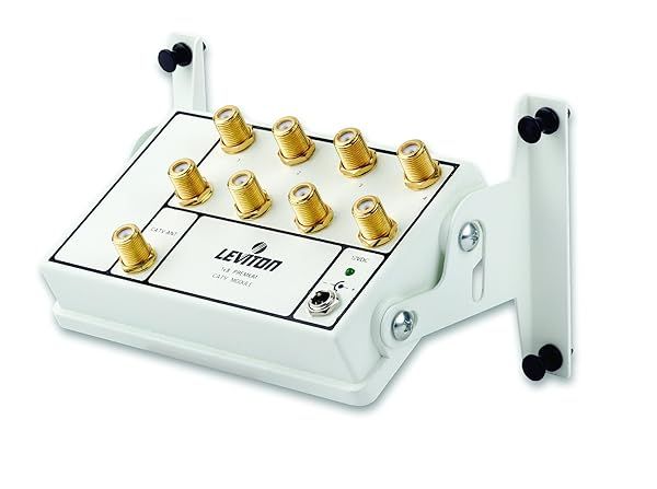 Leviton 47693-8P 1x8 Premium Amplified CATV Module - Gold | High-Performance Signal Booster