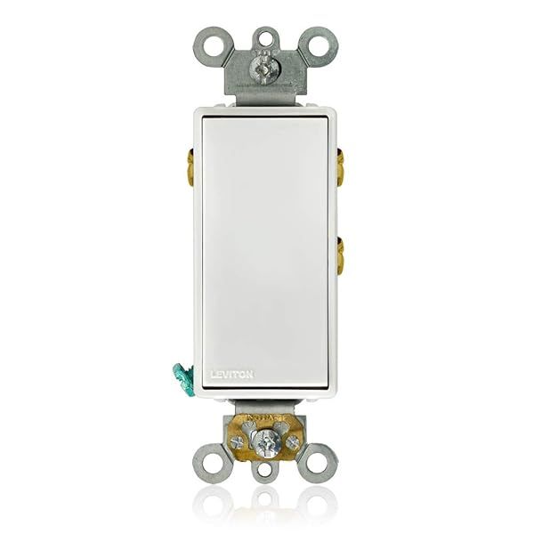 Leviton 5685-2W Decora Plus Rocker Switch: 15 Amp, 120/277V, Center Off, Maintained Contact - White