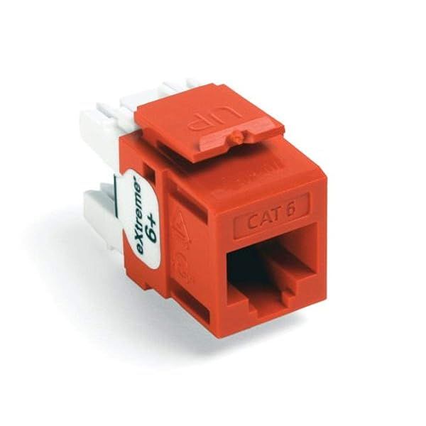 Leviton 61110-RO6 Extreme 6+ QuickPort Connector - CAT 6, Orange | High-Speed Networking Solution