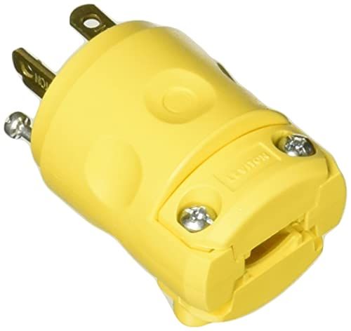 Leviton 620PV 20 Amp 250 Volt Grounding Plug - Durable Yellow Electrical Connector