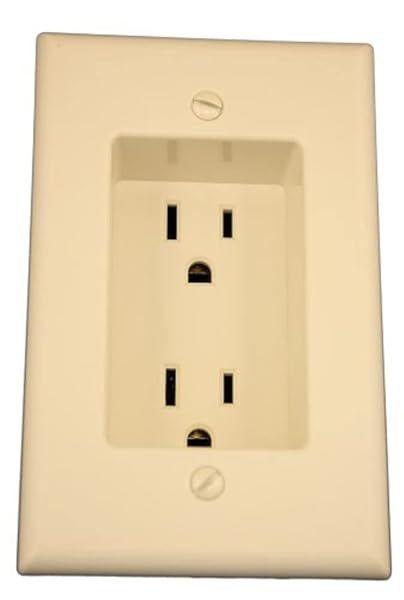 Leviton 689-T 15 Amp Recessed Duplex Receptacle - Light Almond, Residential Grade, Easy Screw Mounting