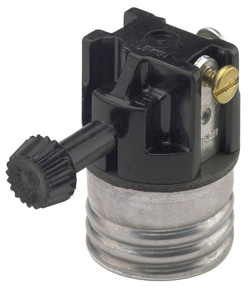 Leviton 7090-M Medium Base Lampholder: 2-Circuit, Removable Knob for 3-Way Filament Lamps