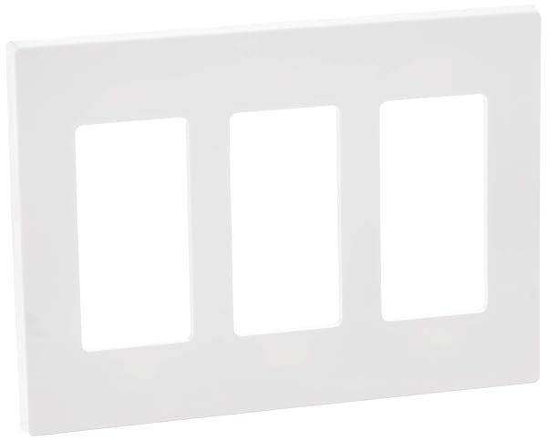 Leviton 80311-SW 3-Gang Screwless Wallplate - Decora Plus Snap-On Mount in White
