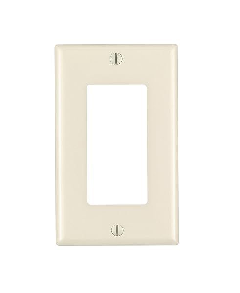 Leviton 80401-TMP 1-Gang Decora Wallplate 10-Pack - Light Almond GFCI Device Cover