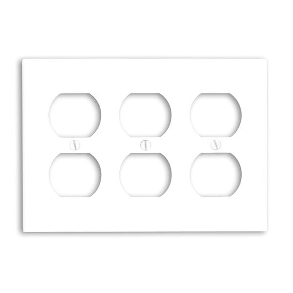 Leviton 88030 3-Gang Duplex Wallplate - Standard Thermoset Device Mount, White Finish