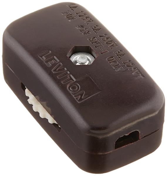Leviton 423-3K Brown Feed-Through Lamp Cord Switch: Easy Installation & Durable Design