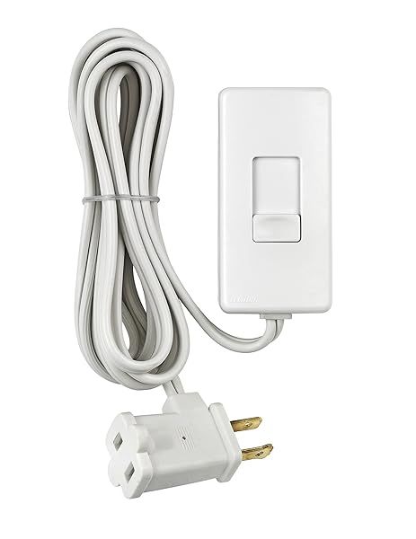 Leviton TBL03-10W Table Top Plug-in Lamp Dimmer for Dimmable LED, Halogen & Incandescent Bulbs - White