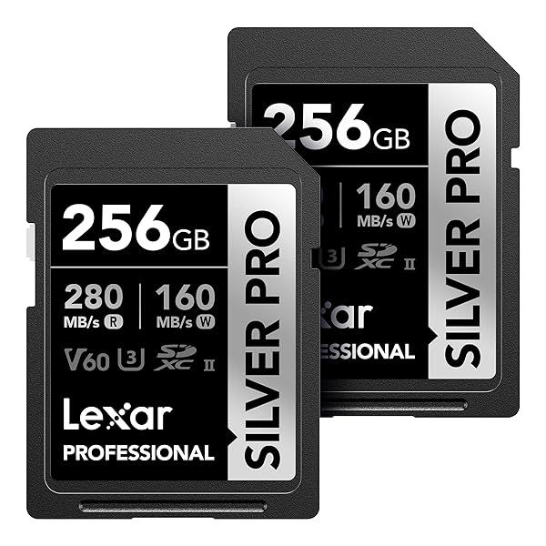 Lexar 256GB Professional SILVER PRO SDXC Memory Card - UHS-II, 280MB/s for 4K Video & Photography