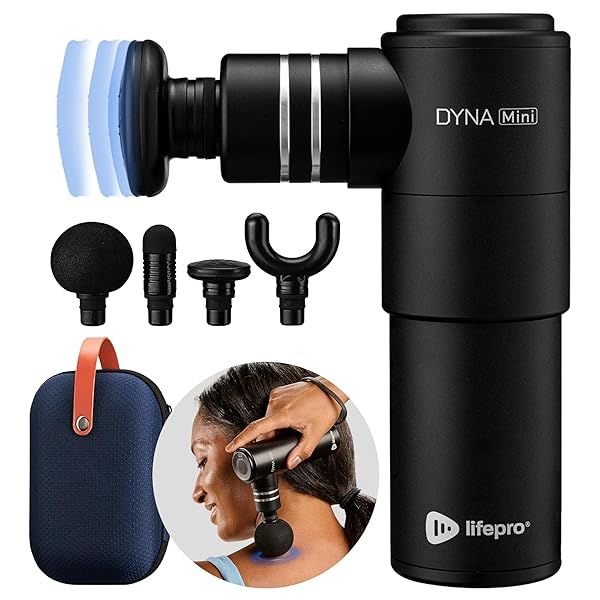 Lifepro Heavy Duty Massage Gun for Athletes Adjustable Deep Tissue Percussion Massager with Interchangeable Heads for Recovery