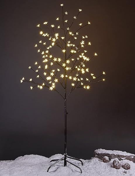 Lightshare 5FT Cherry Blossom Tree with 128 LED Lights - Perfect for Home, Patio, Weddings & Christmas Decor