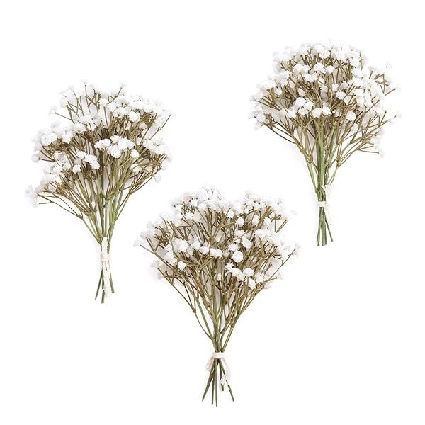 Ling's Moment 18pcs Artificial Baby's Breath Gypsophila Greenery Spray White Flowers for Wedding Bouquets Centerpieces and Floral Arrangements