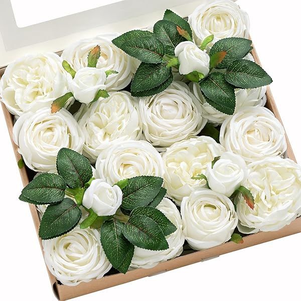 Ling's Moment Silk Austin Roses Artificial Flowers for Wedding Bouquets Centerpieces Party Home Decoration