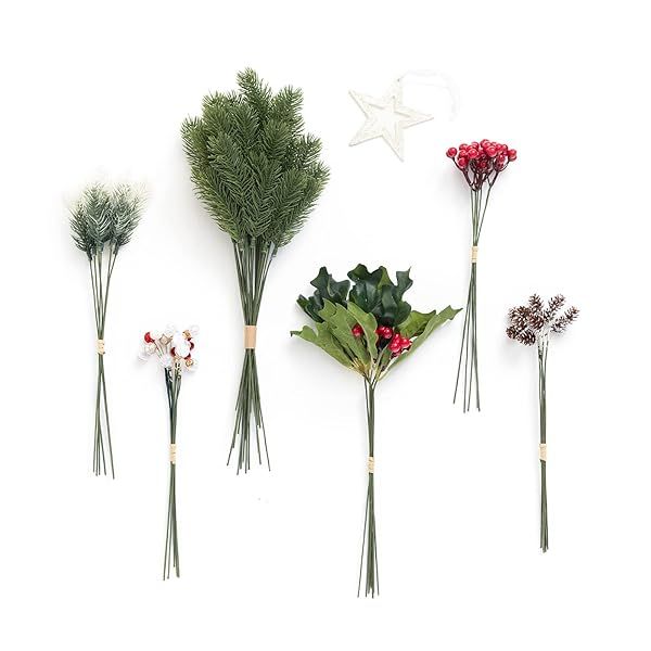 Ling's Moment 15pcs Artificial Greenery Stems Box Set for DIY Bridal Bouquets Wedding Floral Arrangements and Table Centerpieces