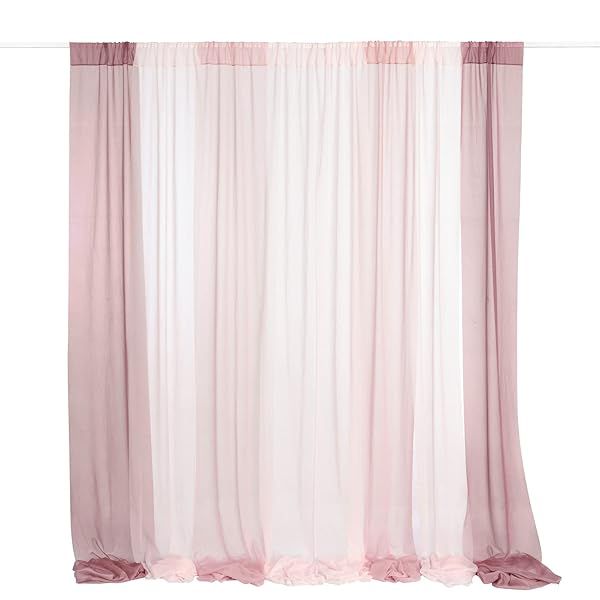 Ling's Moment Wedding Arch Flowers 2 Pcs Fake Floral Garland Decor Dusty Rose Mauve Drapes Kit for Ceremony Backdrop Party Gifts