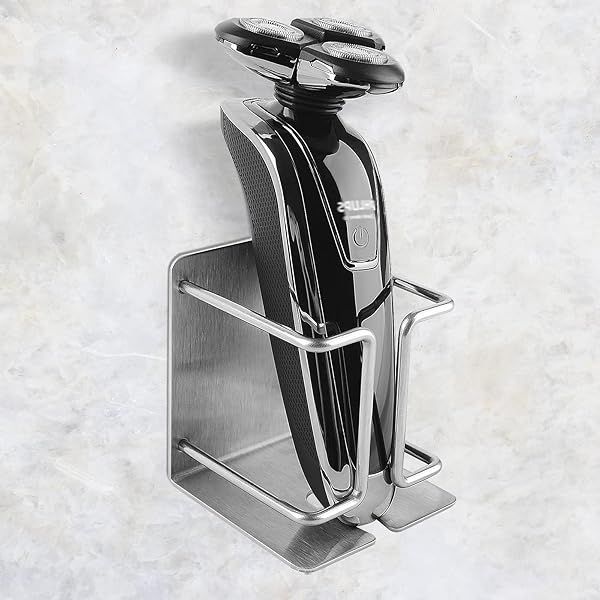 Linkidea Electric Razor Holder Wall Mount - Self-Adhesive Stainless Steel Shaver Organizer for Philips 2400
