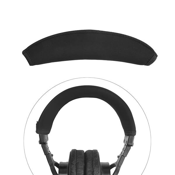 Linkidea Headband Protector for Sony MDR V6, V600, V900, Z600, 7506 - Easy DIY Flex Fabric Cover (Black)