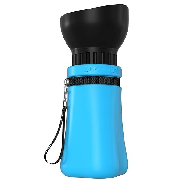 Linkidea Portable Dog Water Bottle: Leakproof & Collapsible 17oz Dispenser for Travel & Walking - Fits Standard Car Cup Holders