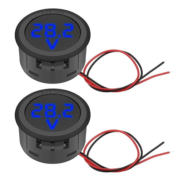 Linkstyle 2PCS DC 12V 24V Voltage Meter, 4V-100V Battery Voltmeter Gauge, Car Voltage Gauge LED Digital Display for Car Boat Motorcycle Truck