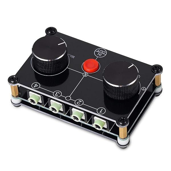 Little Bear MC104 Mini Audio Switcher: 4-Way 3.5mm AUX Selector for PC, Headphones & Speakers