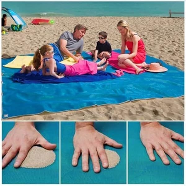 Buy Lopie Sand Proof Blanket - Lightweight, Compact, Fast Dry Beach Mat (Blue, 79x79) | Waterproof & Easy Clean for Ultimate Comfort
