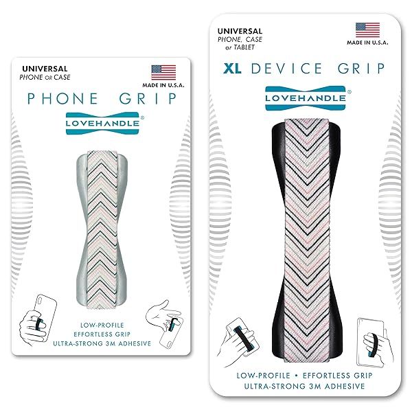 LoveHandle Duo Grip: Chic Chevron Smartphone & Tablet Strap with XL Grip - Stylish & Functional!