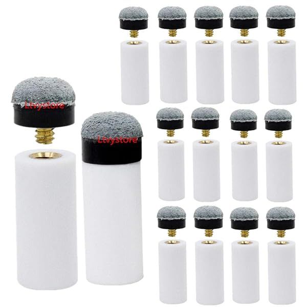 Ltvystore 13mm Soft Grey Cue Tips Durable Billiard Replacement Screw-on Tips Pack of 30 Professional Snooker Cue Repair Tool Set