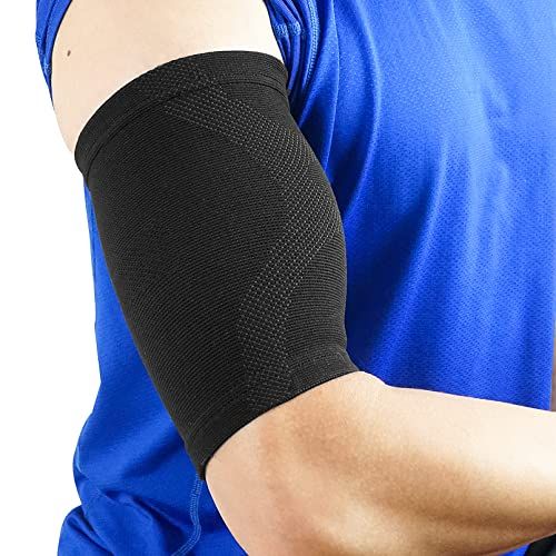 Luwint Bicep Tendonitis Brace Knitted Compression Upper Arm Sleeve Support Medium Pair